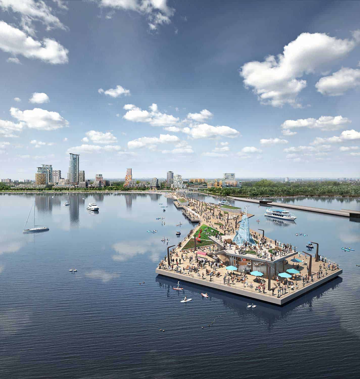 Lakeview Village Mississauga waterfront pier and Lake Ontario views