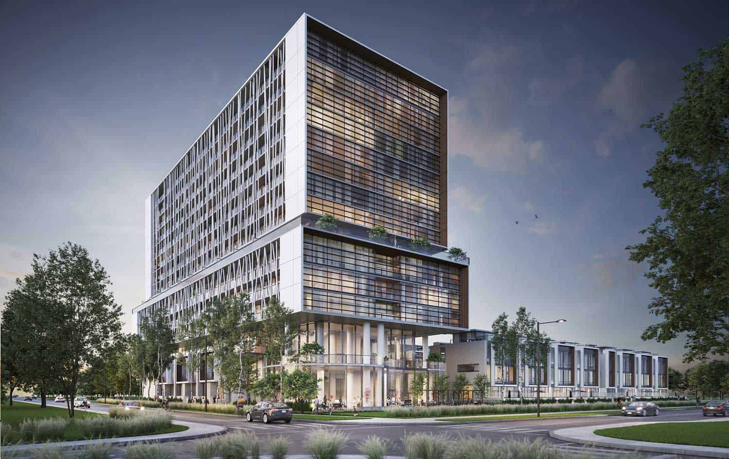Birch Condos and Towns at Lakeview Village Mississauga waterfront rendering